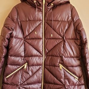 Nine West Dark Burgundy Heavy Puffer Jacket L